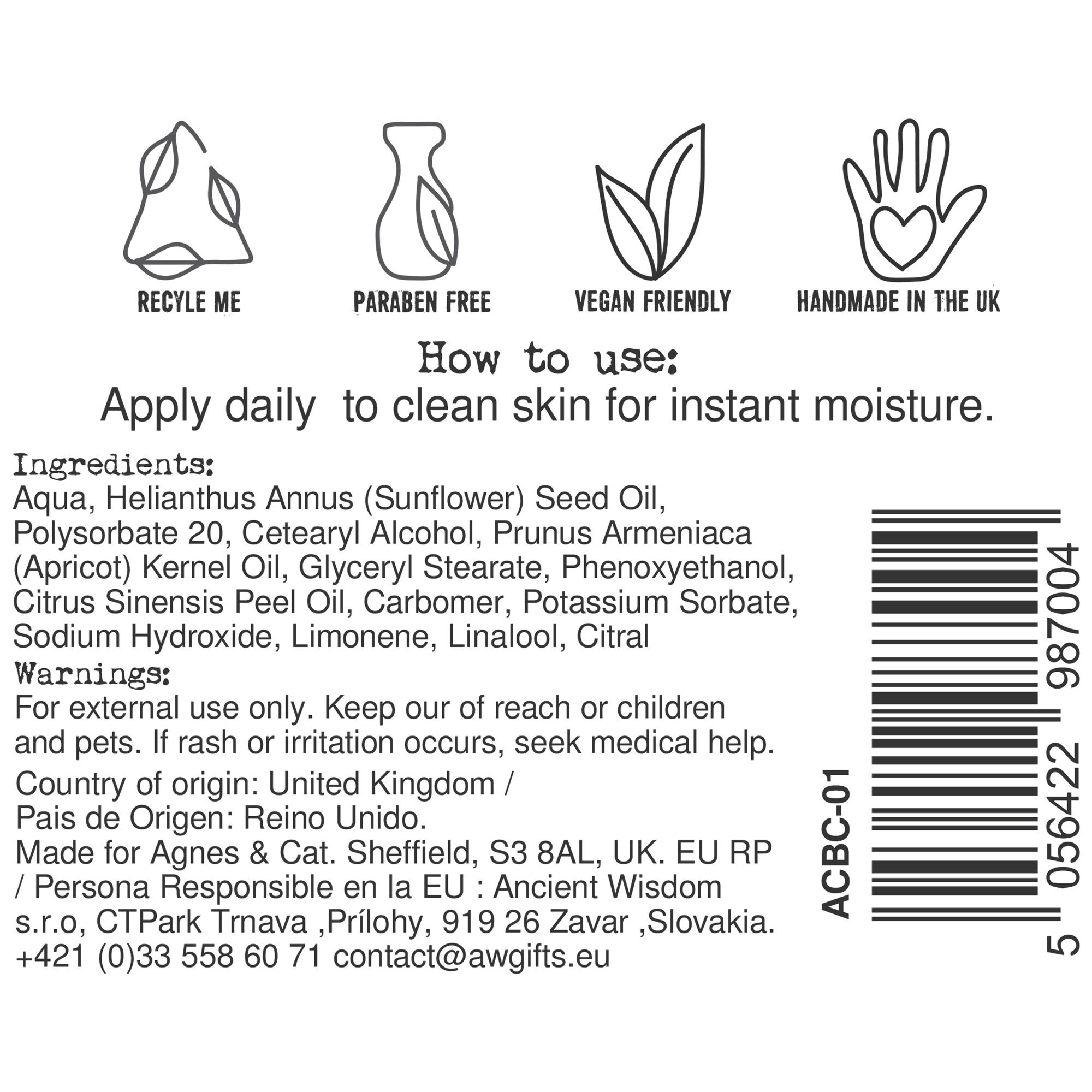 Agnes + Cat Hand & Body Cream - Clementine - Image 3